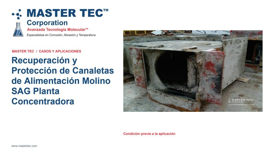 Portada - Recuperación y Protección Canaletas Alimentación Molino SAG