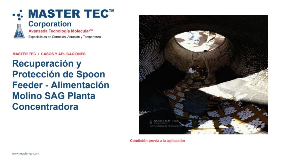 Portada - Recuperación y Protección de Spoon Feeder Molino SAG