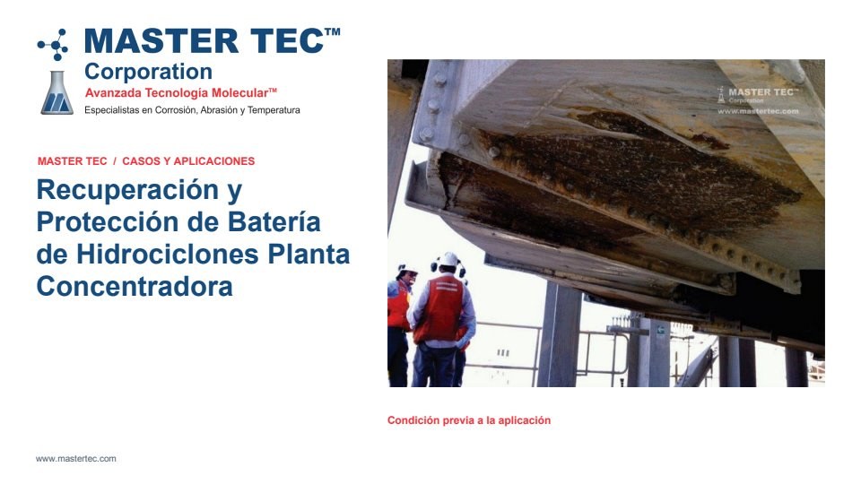 Portada - Recuperación y Protección Batería Hidrociclones