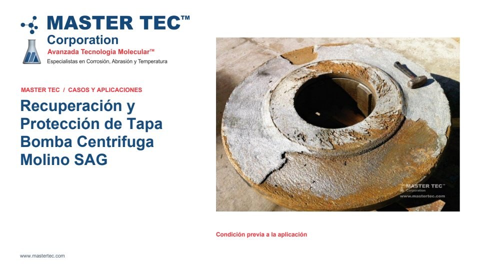 Portada - Recuperación y Protección de Tapa Bomba Centrifuga Molino SAG