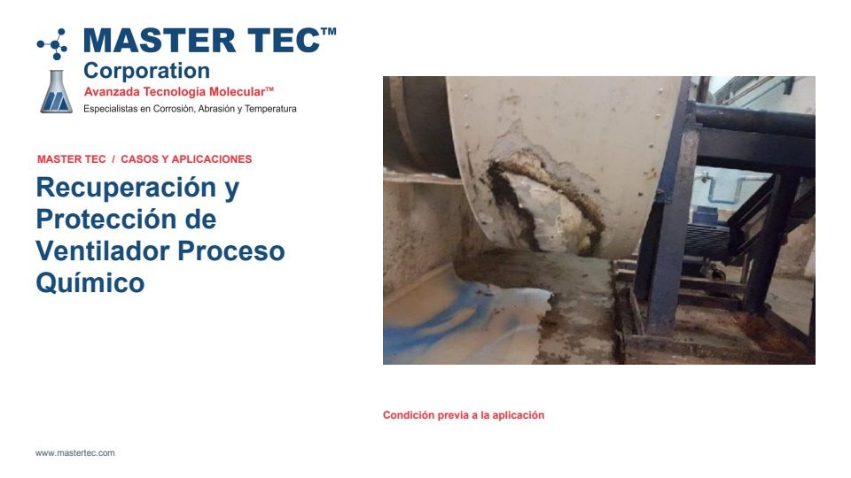 Portada - Recuperación y Protección de Ventilador Proceso Químico