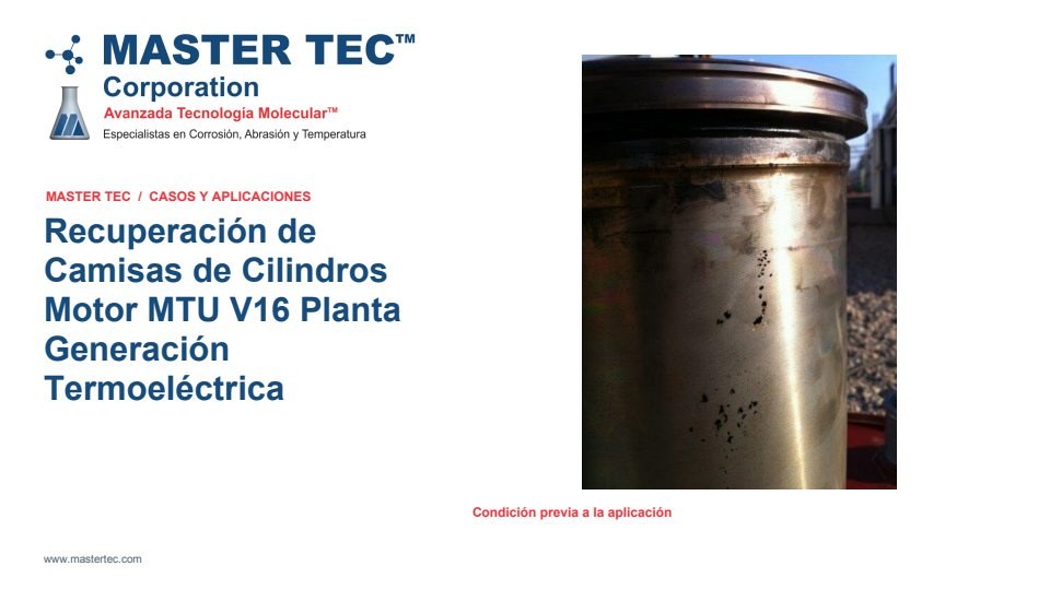 Portada - Recuperación de Camisas de Cilindros - Motor MTU V16