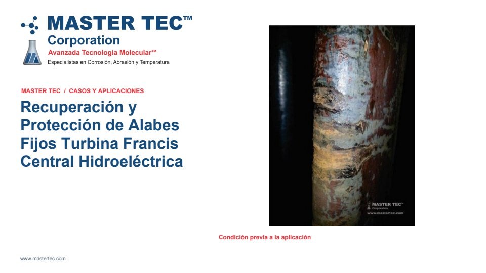 Portada - Recuperación y Protección de Alabes Fijos Turbina Francis