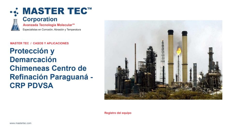 Portada - Protección y Demarcación Chimeneas Centro de Refinación Paraguaná