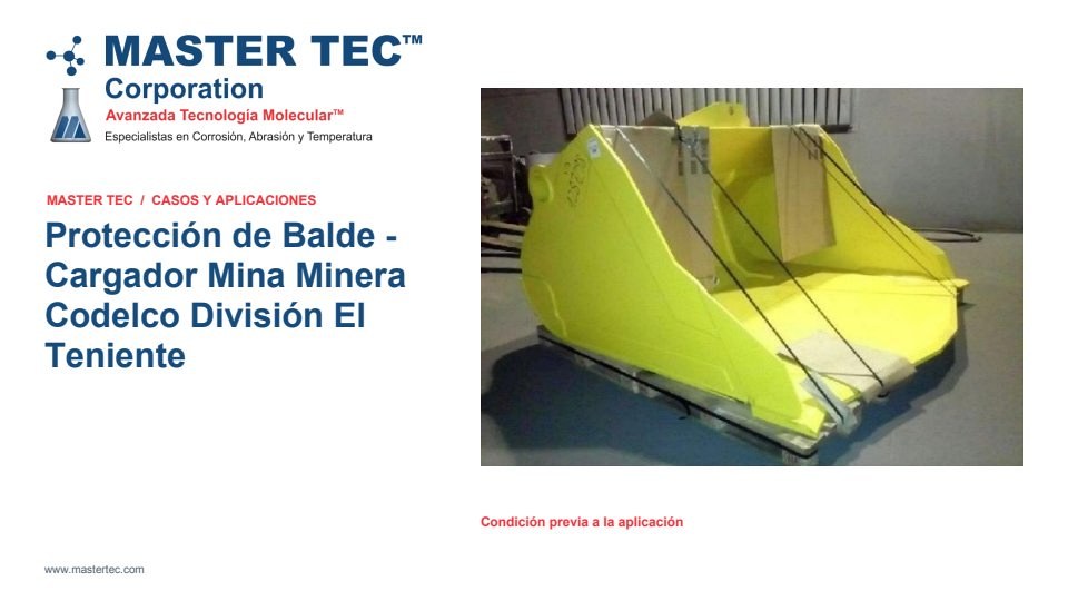 Portada - Protección Balde - El Teniente