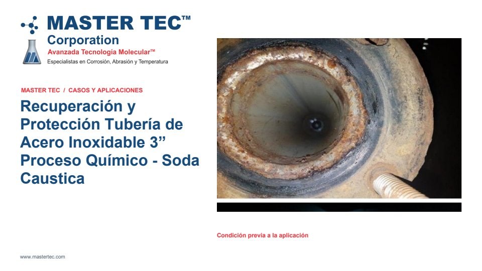 Portada - Recuperación y Protección de Tuberias Acero Inoxidable - Soda Caustica