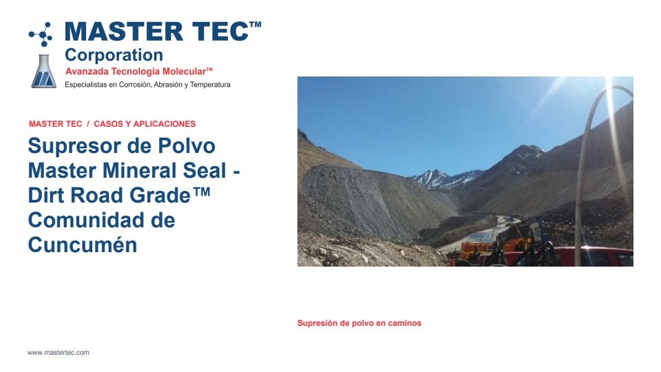 Portada - Supresor de Polvo - Master Mineral Seal - Dirt Road Grade