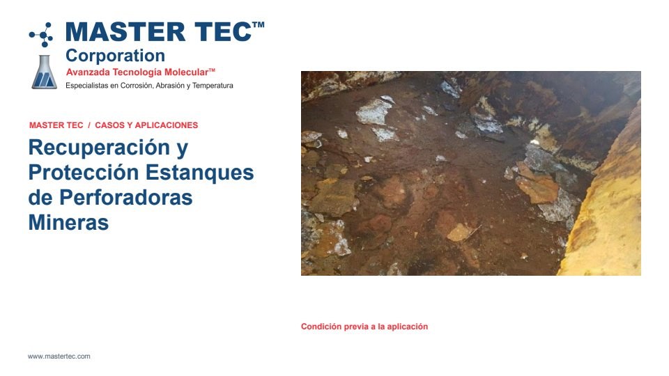Portada - Recuperación y Protección Estanques de Perforadoras Mineras