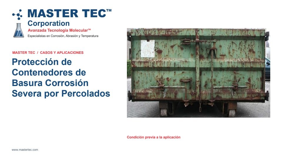 Portada - Protección de Contenedores de Basura- Corrosion por Percolados