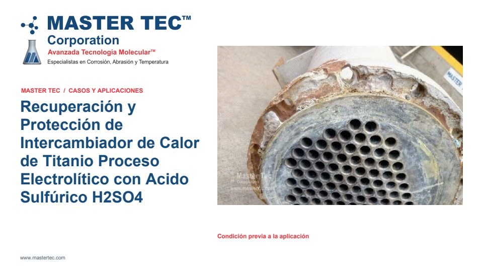 Portada - Recuperación de Intercambiador de Calor Titanio - Electrolito