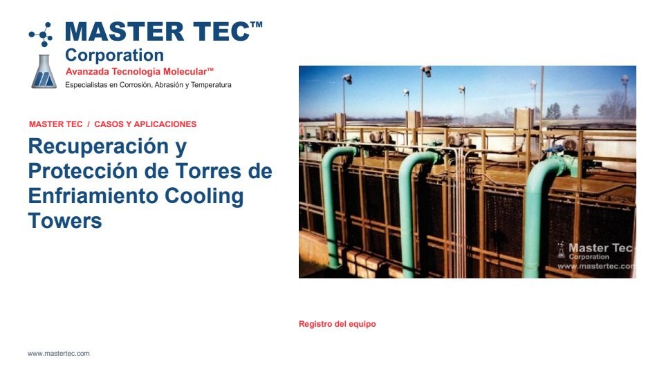 Portada - Recuperación y Protección de Torres de Enfriamiento