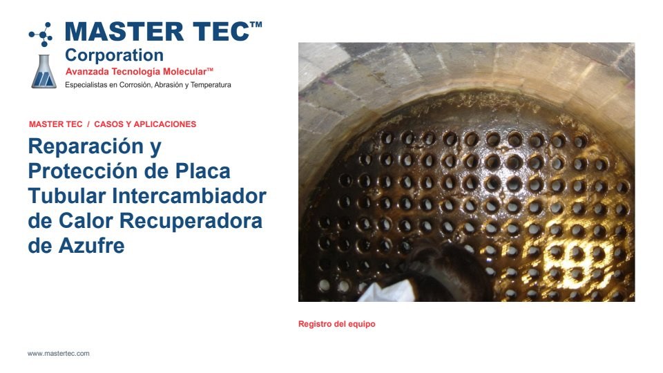 Portada - Reparación de Intercambiador de Calor - Recuperadora Azufre